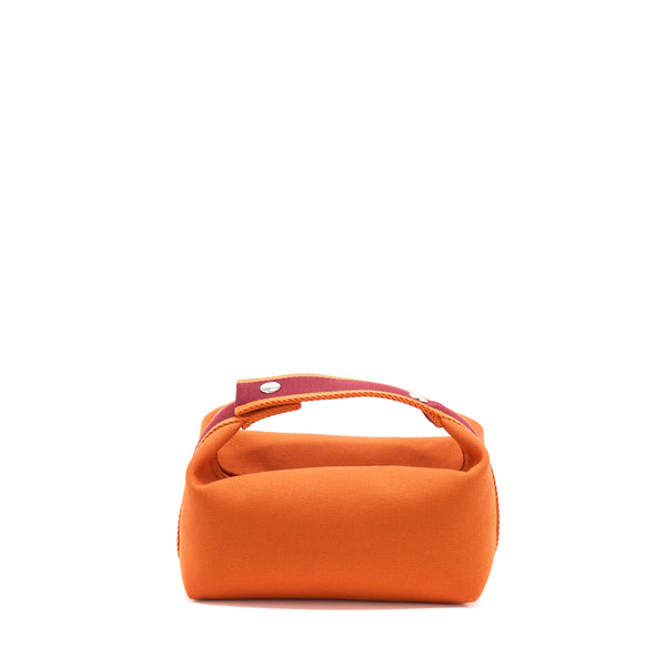 Hermes Trousse De Toilette Bride A Brac PM Travel Pouch Orange Feu