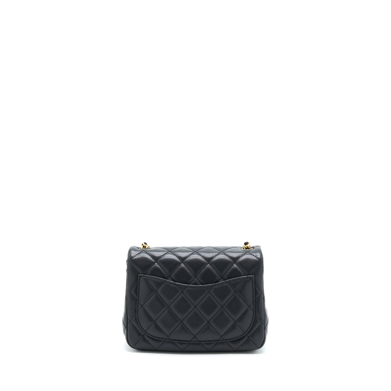Chanel Pearl Crush Mini Square Flap Bag Lambskin Black GHW (Microchip)
