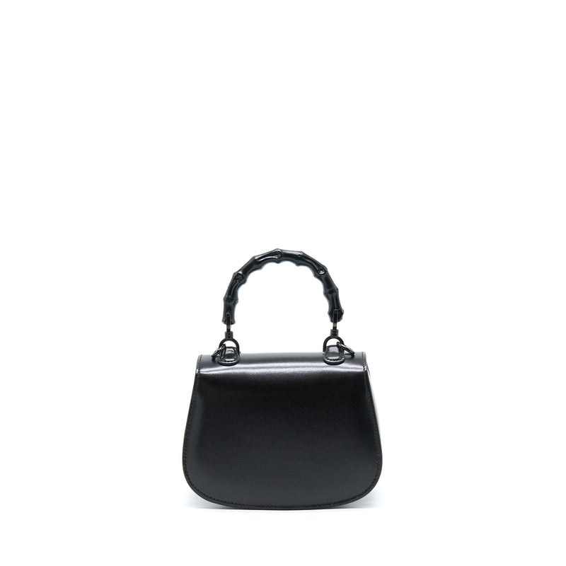 Gucci Bamboo 1947 Mini Top Handle Bag Black With Black Hardware