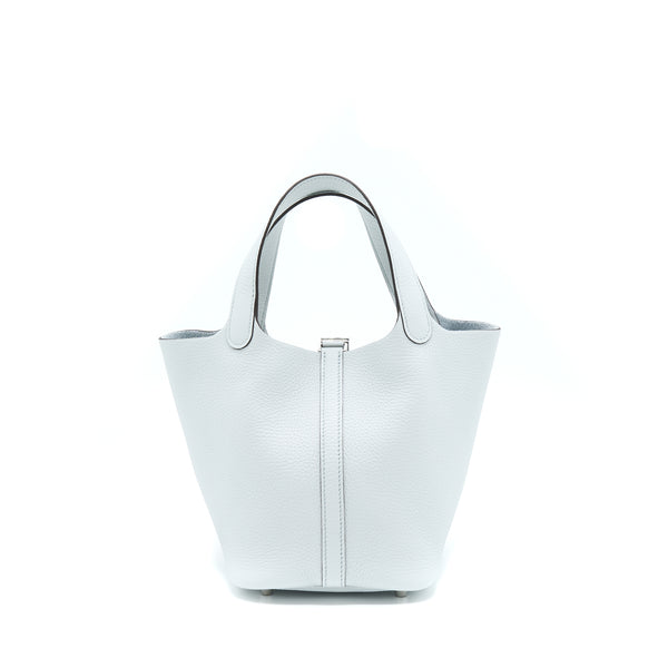 Hermes Picotin 18 Lock Bag Clemence Blue Pale SHW Stamp U
