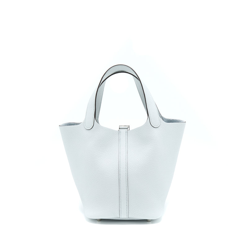 Hermes Picotin 18 Lock Bag Clemence Blue Pale SHW Stamp U