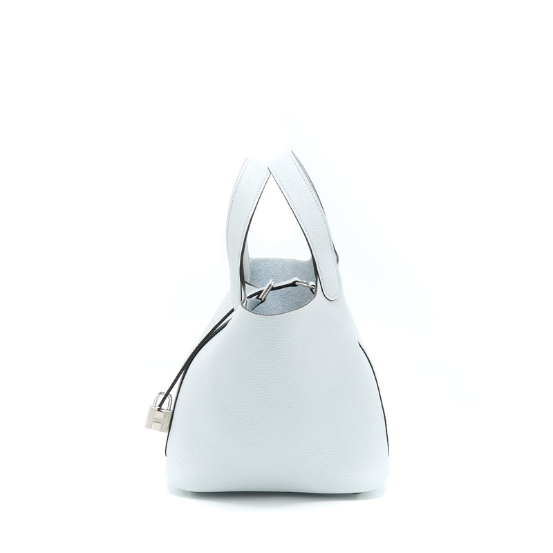Hermes Picotin 18 Lock Bag Clemence Blue Pale SHW Stamp U