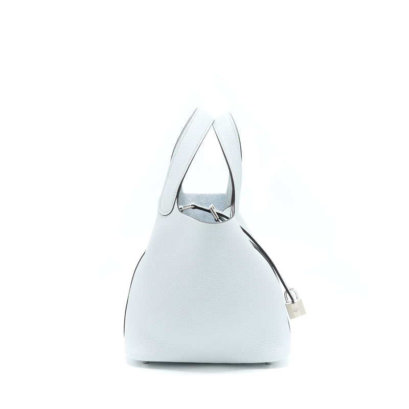 Hermes Picotin 18 Lock Bag Clemence Blue Pale SHW Stamp U