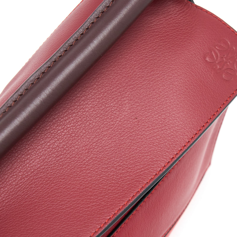 Loewe Small Puzzle Bag Calfskin ColourBlock Red GHW