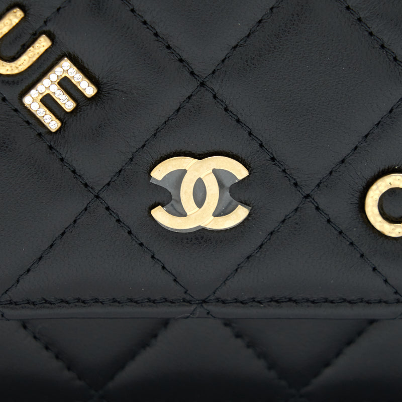 Chanel 2021 Seasonal Wallet on Chain black GHW