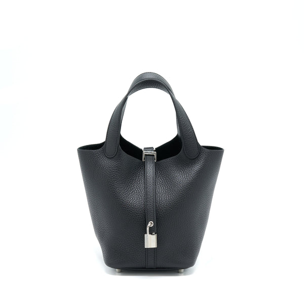 Hermes Picotin 18 Lock Bag Clemence Black SHW Stamp U