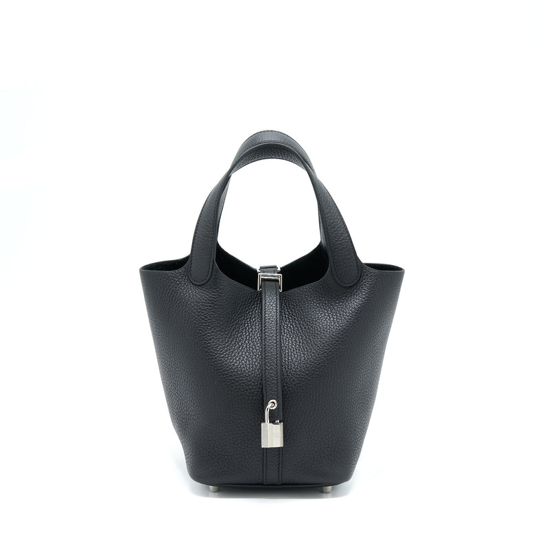 Hermes Picotin 18 Lock Bag Clemence Black SHW Stamp U