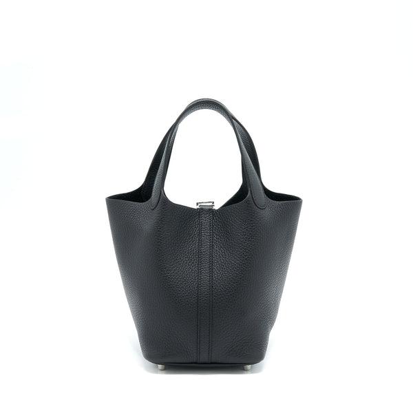 Hermes Picotin 18 Lock Bag Clemence Black SHW Stamp U