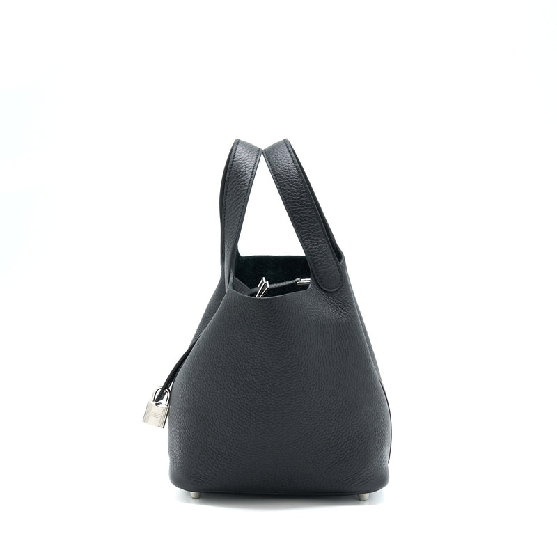 Hermes Picotin 18 Lock Bag Clemence Black SHW Stamp U