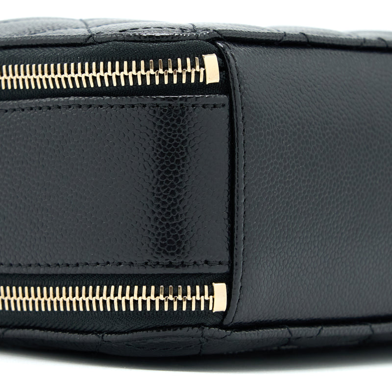 Chanel 22S Top Handle Small Vanity Case Caviar Black Brushed GHW (Microchip)