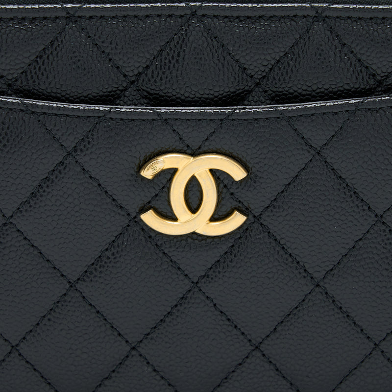 Chanel 22S Top Handle Small Vanity Case Caviar Black Brushed GHW (Microchip)