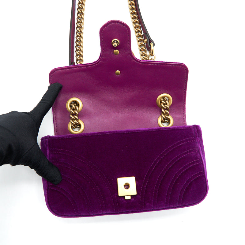 Gucci mini marmont bag Velvet Purple GHW