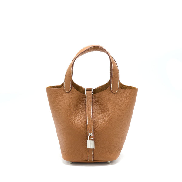 Hermes Picotin 18 Lock Bag Clemence Gold SHW Stamp U