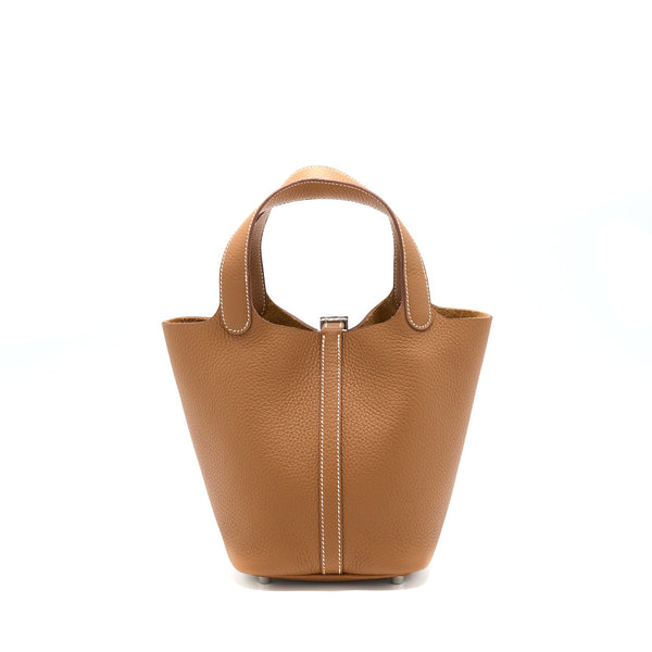 Hermes Picotin 18 Lock Bag Clemence Gold SHW Stamp U