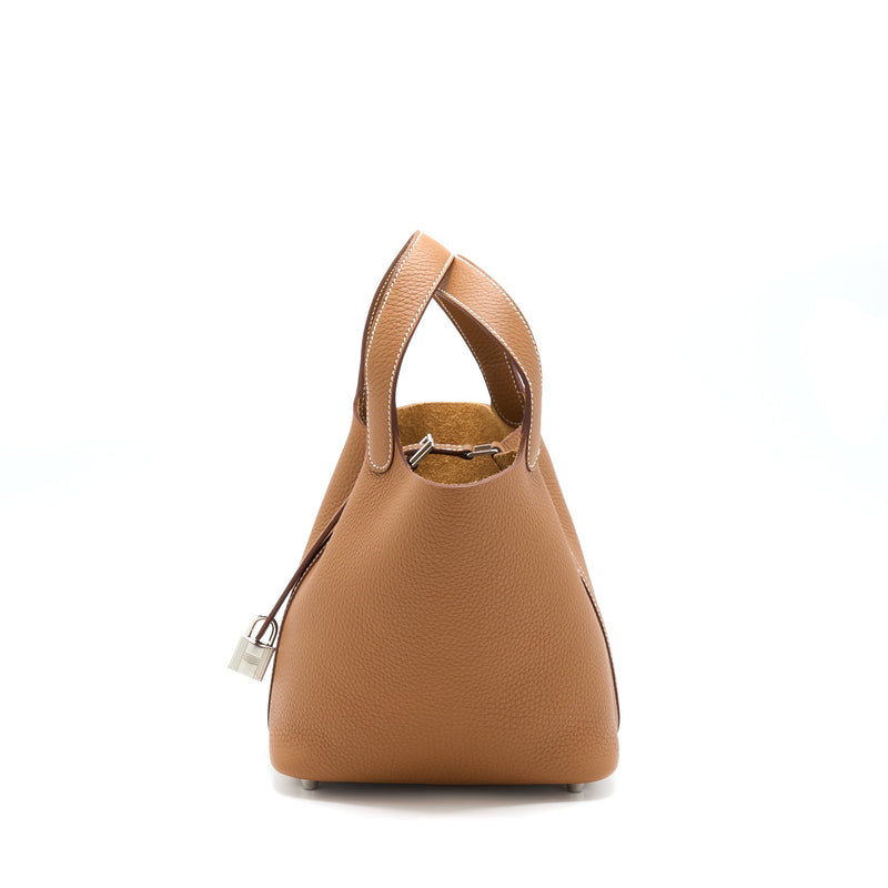 Hermes Picotin 18 Lock Bag Clemence Gold SHW Stamp U