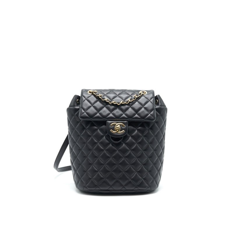 CHANEL QUILTED LAMBSKIN URBAN SPIRIT BACKPACK BLACK GHW