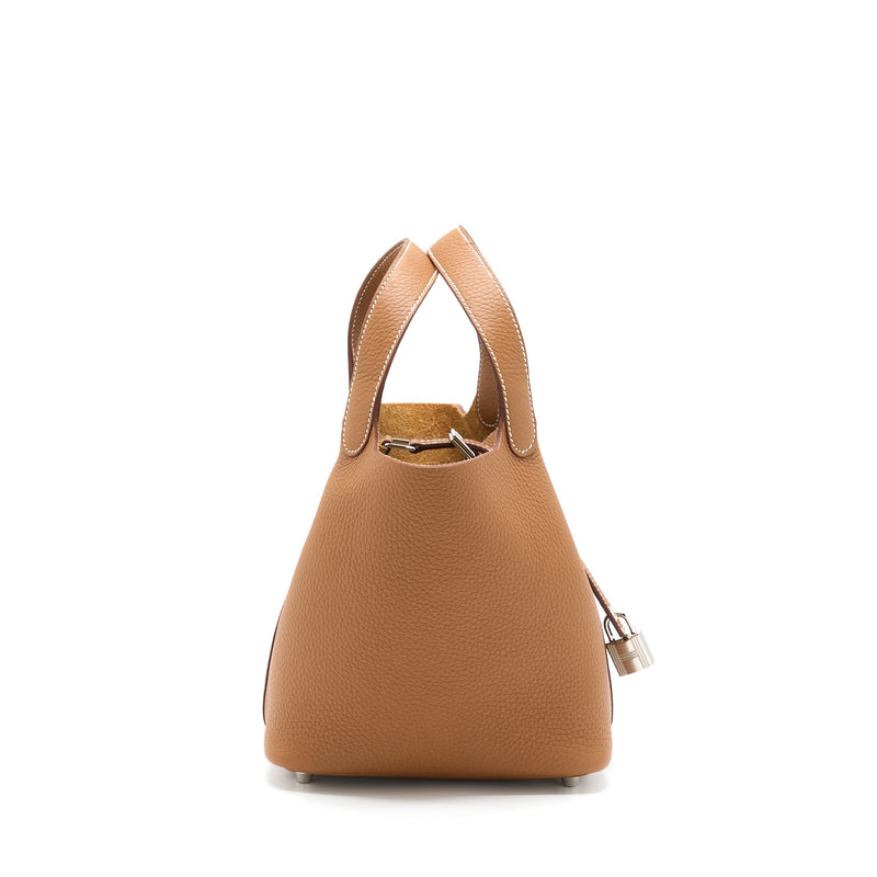 Hermes Picotin 18 Lock Bag Clemence Gold SHW Stamp U