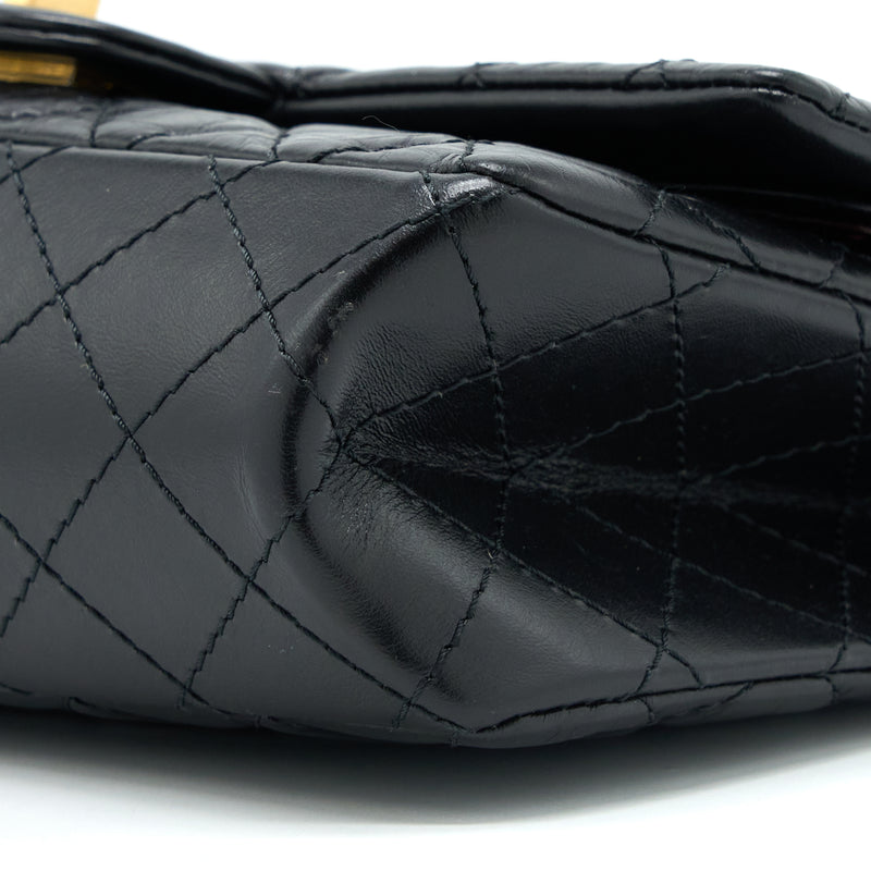Chanel Small 2.55 Reissue Flap Bag Aged Calfskin Black Brushed GHW