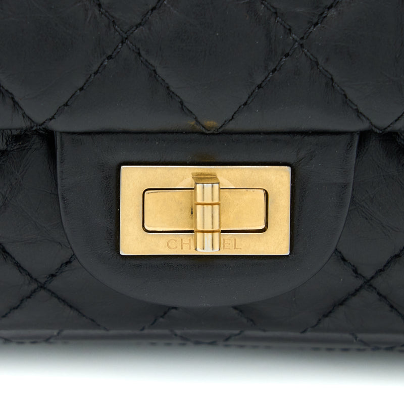 Chanel Small 2.55 Reissue Flap Bag Aged Calfskin Black Brushed GHW