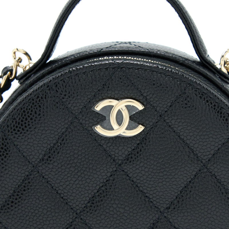 Chanel - Round Vanity on Chain - Black Caviar - Unused