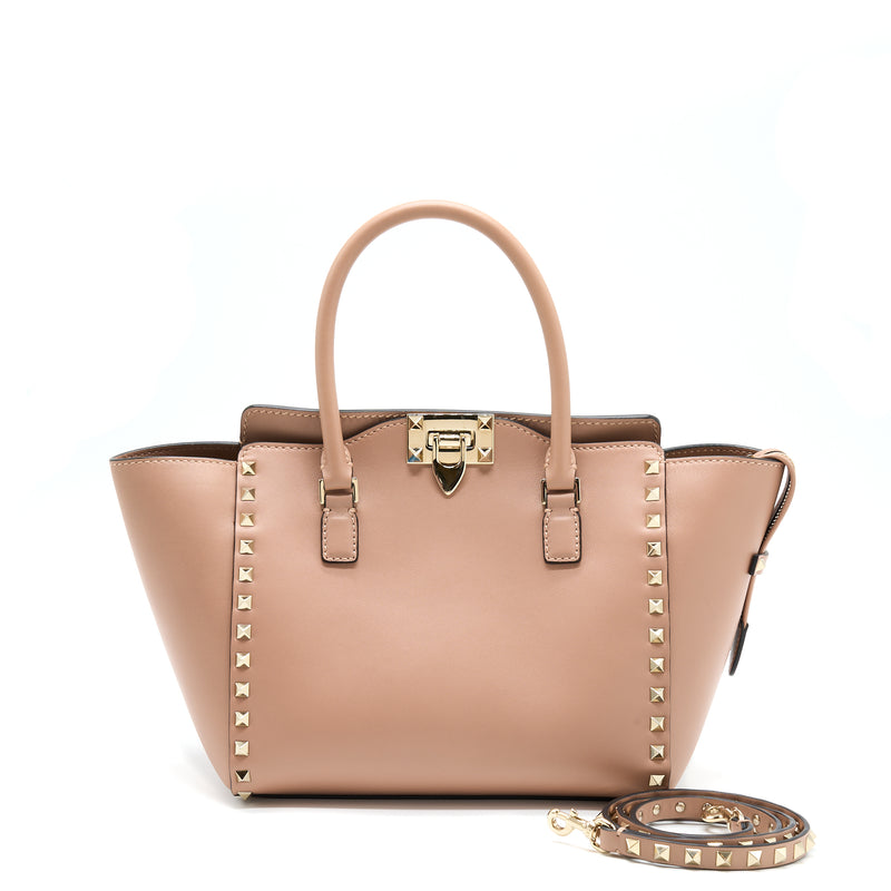 Valentino Rockstud Double Handle Top Bag Pink LGHW