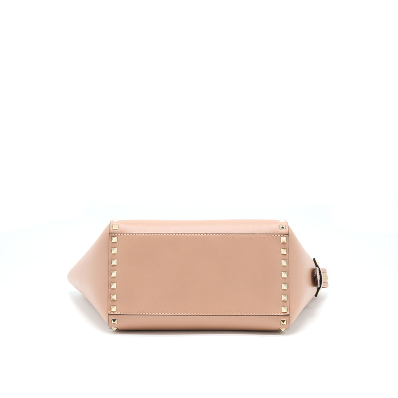Valentino Rockstud Double Handle Top Bag Pink LGHW