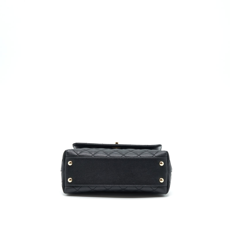 Chanel small coco handle caviar black LGHW (microchip)