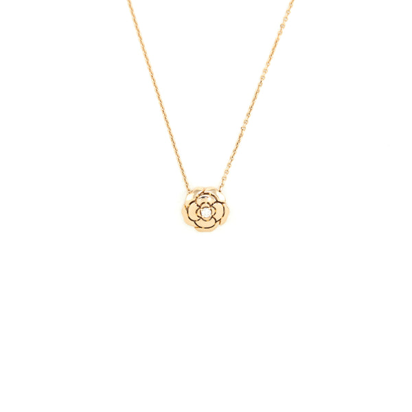 Chanel Extrait De Camellia Necklace 18k Pink gold with a Dimond