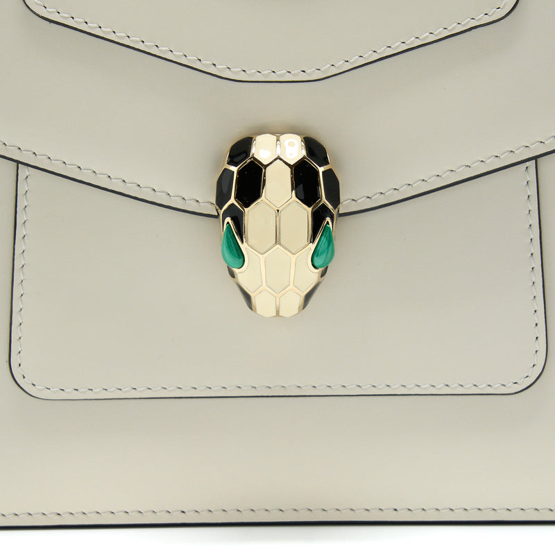 Bvlgari Top Handle Serpenti Bag White