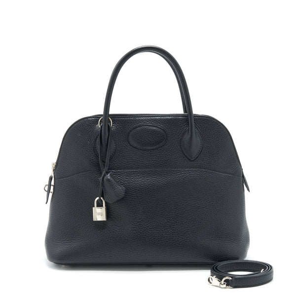 Hermes bolide 31 clemence leather black with SHW stamp T