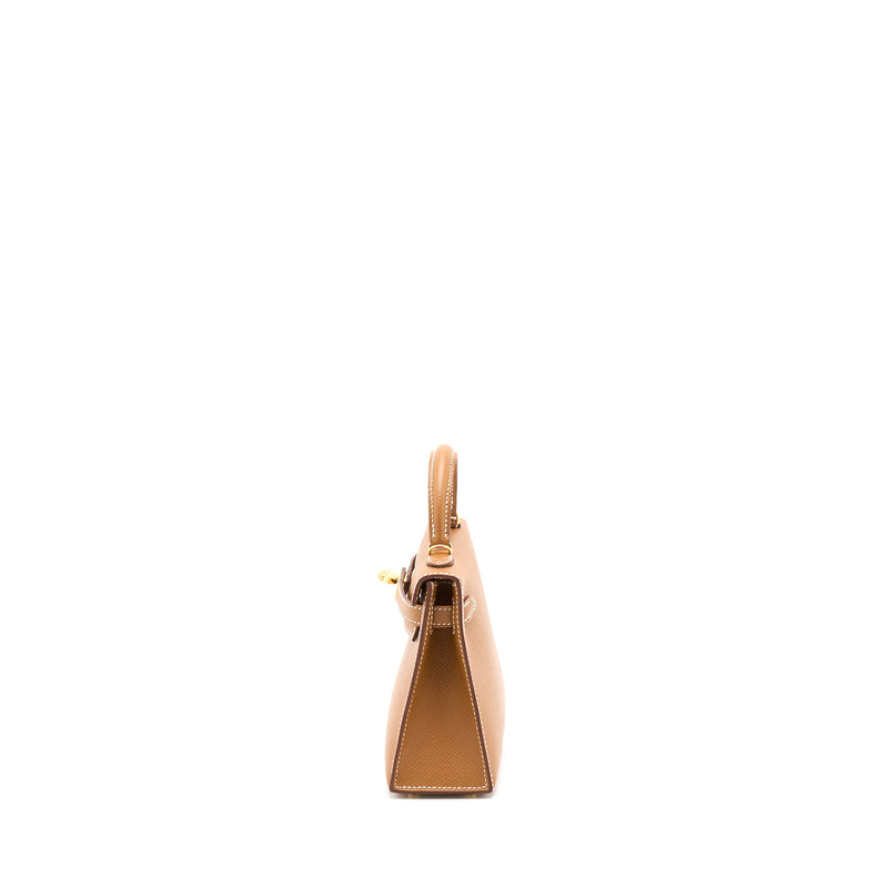 Hermes Mini Kelly II Epsom Gold GHW Stamp Z