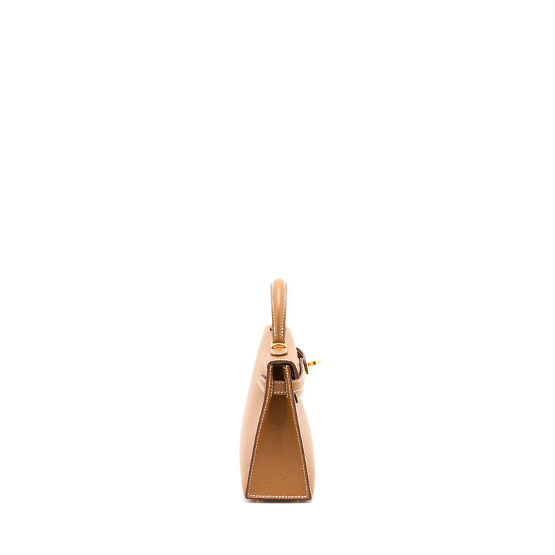 Hermes Mini Kelly II Epsom Gold GHW Stamp Z
