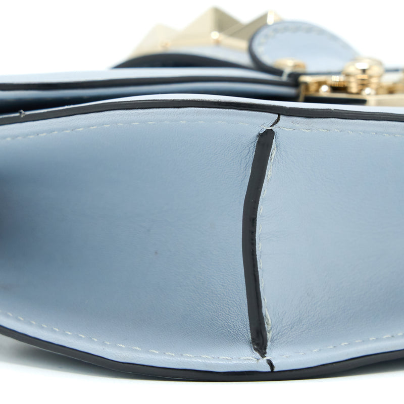 Valentino Rockstud Lock Bag Light Blue SHW