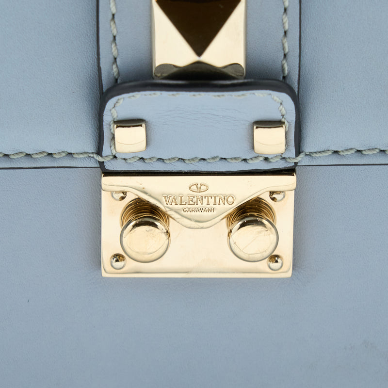 Valentino Rockstud Lock Bag Light Blue SHW