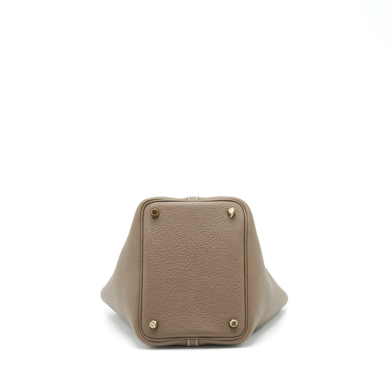 Hermes picotin 18 lock bag clemence leather etoupe with GHW stamp Y