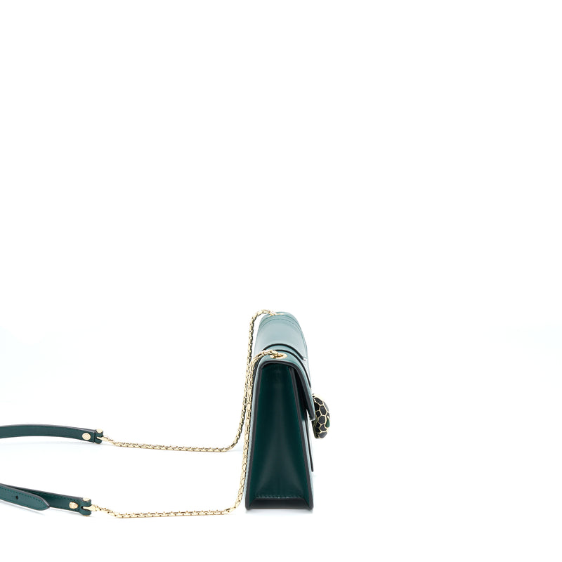 Bvlgari Serpenti Forever Chain Bag Calfskin Green LGHW