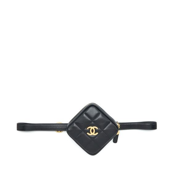 Chanel quilted belt bag lambskin black with GHW