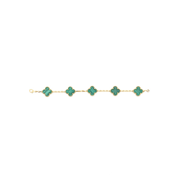 Van Cleef Arpels Vintage Alhambra Bracelet 5 Motifs Green