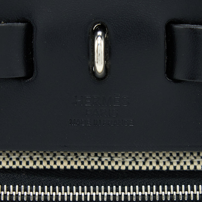 Hermes Herbag Zip 31 Canvas/Leather Black SHW Stamp A