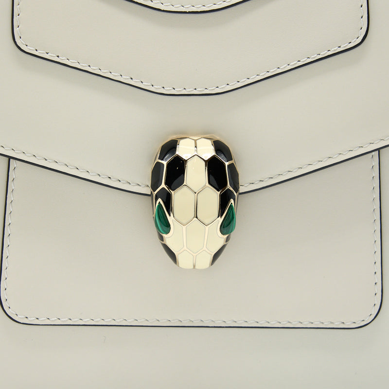 Bvlgari Top Handle Serpenti Bag White