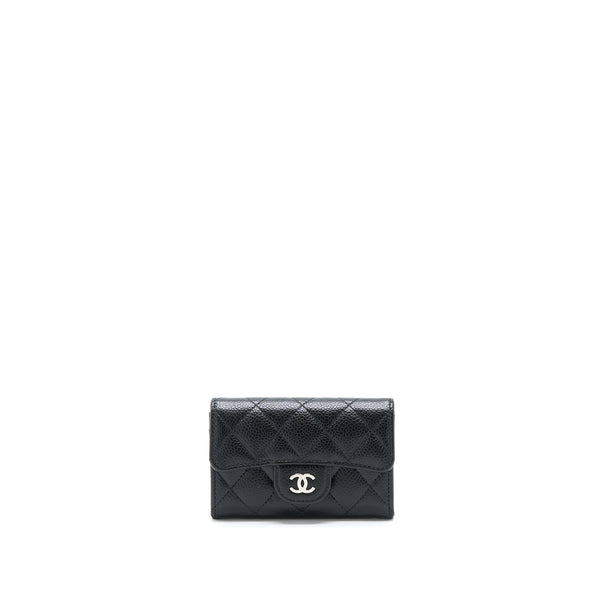 Chanel Classic Flap Card Holder Caviar Black SHW (Hologram)