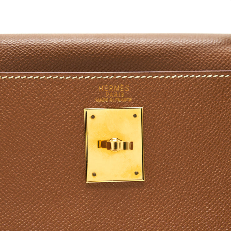 Hermes Kelly 32 Gold, GHW epsom leather 