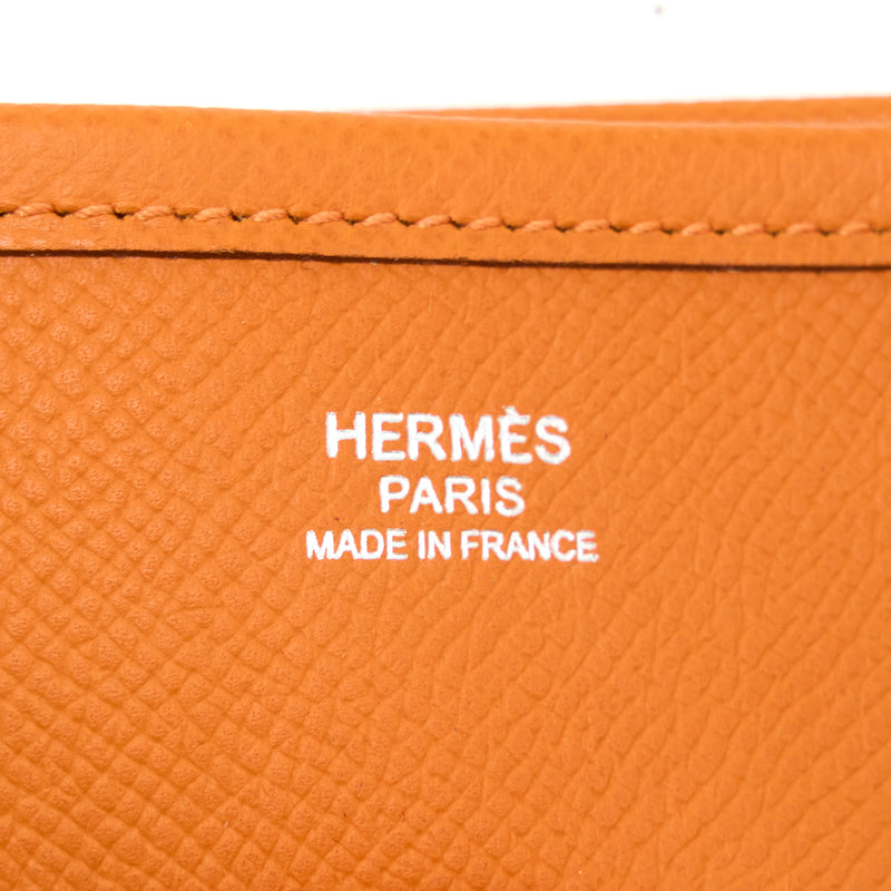 Hermes Evelyne 29 Epsom Orange SHW Stamp Square K