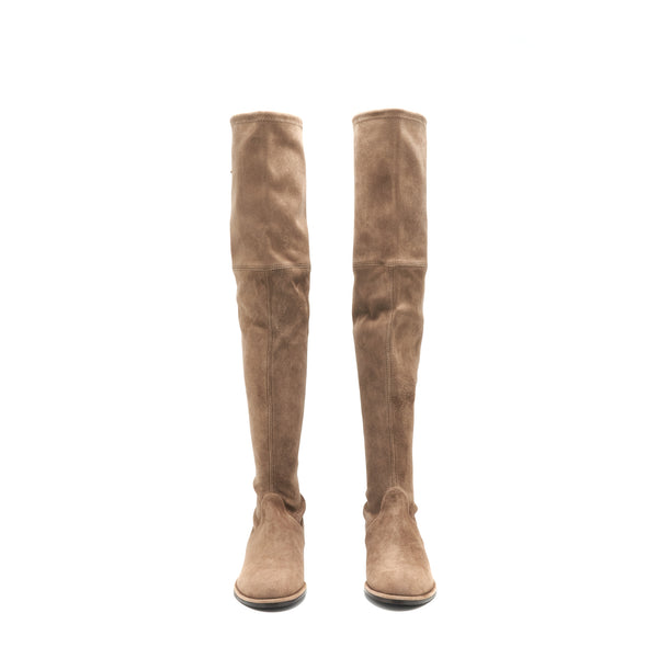 Stuart Weitzman Size37 Lowland Stretch Suede Taupe