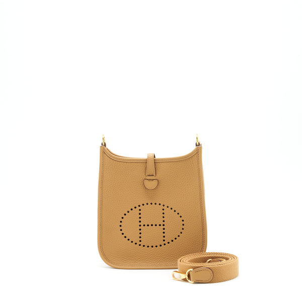 Hermes Mini Evelyne 16 Clemence Biscuit GHW Stamp Z