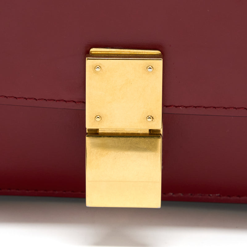 Celine Small Classic Box Bag Calfskin Red GHW