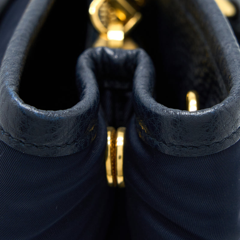 Prada Tessuto Tote Bag Nylon Dark Blue GHW