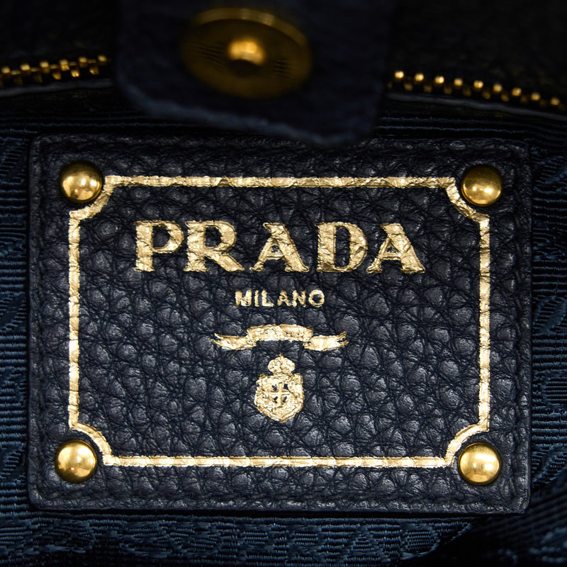 Prada Tessuto Tote Bag Nylon Dark Blue GHW