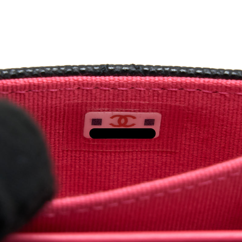Chanel 23P Detail Logo Flap Card Holder Caviar Black LGHW (Microchip)