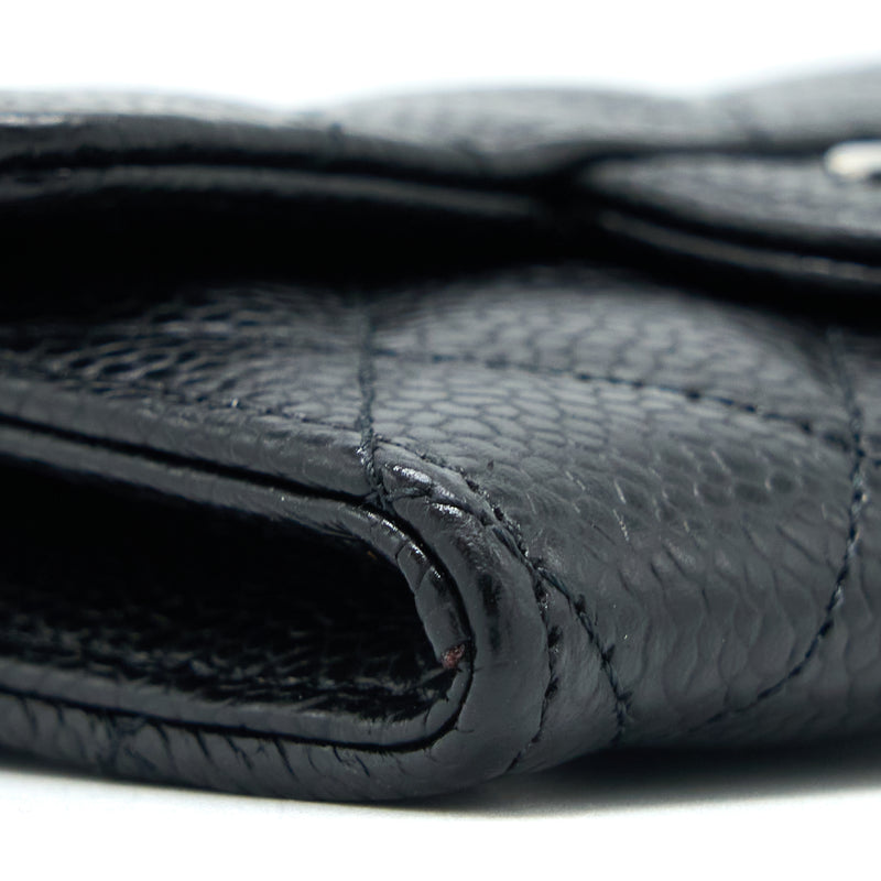 Chanel Classic Quilted Flap Card Holder Caviar Black SHW (Microchip)